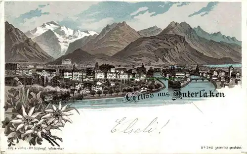 Gruss aus Interlaken - Litho -147014