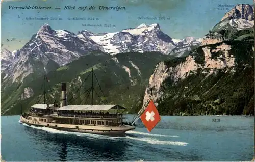 Blick auf die Urner Alpen mit Schiff -145896