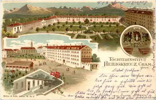 Cham - Töchterinstitut Heiligkreuz - Litho -147580