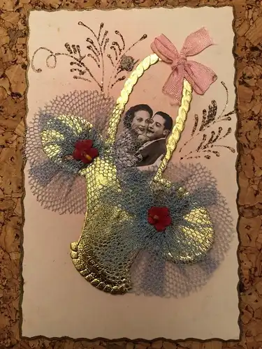 Paar mit Korb - Stoff -189258