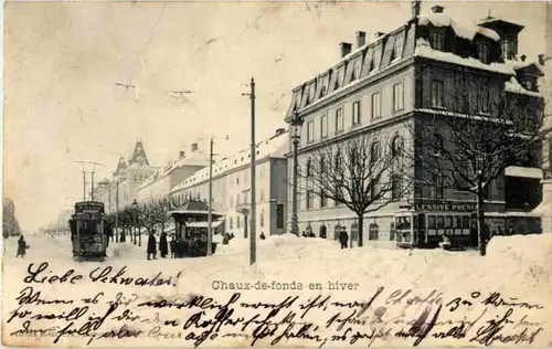 La Chaux de Fonds - en hiver mit Tram -146392