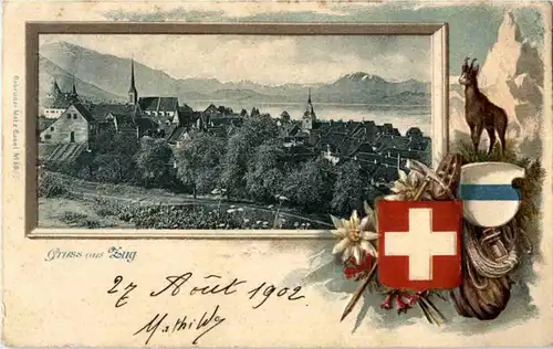 Gruss aus Zug - Prägekarte -147304