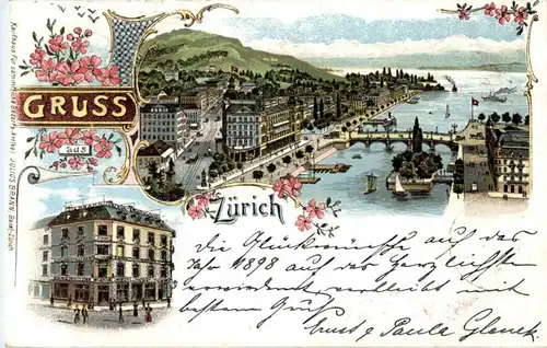 Gruss aus Zürich - Litho -146824