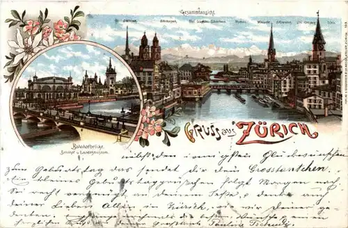 Gruss aus Zürich - Litho -146918