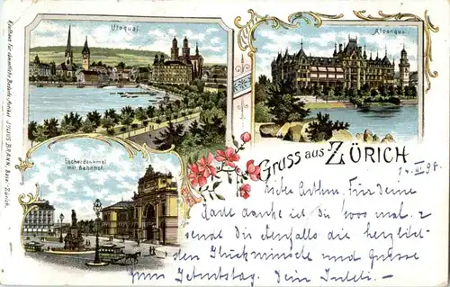 Gruss aus Zürich - Litho -146822
