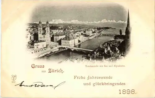 Gruss aus Zürich - Frohe Jahreswende 1898 -146776