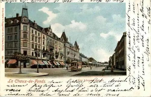 La Chaux de Fonds - Rue Leopold Robert mit Tram -146394