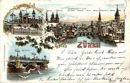 Gruss aus Zürich - Litho -147276