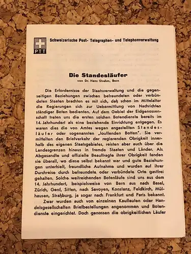 Der Standesläufer von Unterwalden mit Erklärungsschreiben von der Post -189270