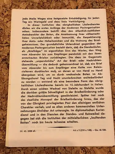 Der Standesläufer von Unterwalden mit Erklärungsschreiben von der Post -189270