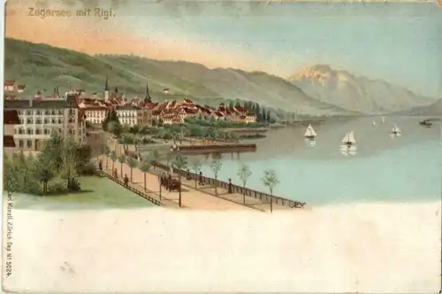 Zugersee mit Rigi - Litho -147320