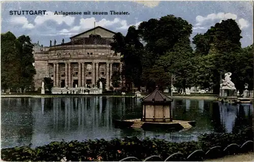 Stuttgart - Anlagensee mit neuem Theater -148954