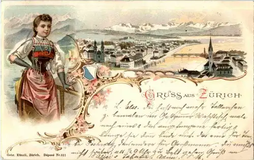 Gruss aus Zürich - Litho -147218