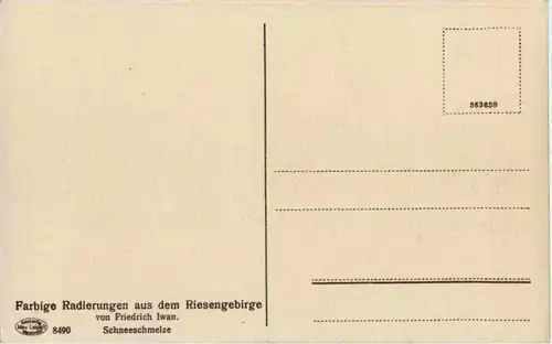 Schneeschmelze - Riesengebirge - Künstlerkarte Friedrich Iwan -149530