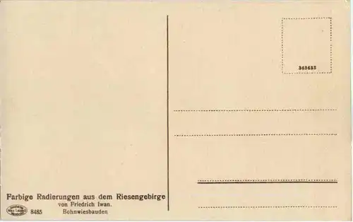 Bohnwiesbauden - Riesengebirge - Künstlerkarte Friedrich Iwan -149526