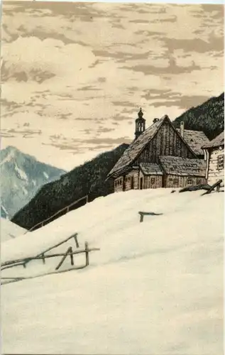 Glockenhaus im Lurtzgrund - Riesengebirge - Künstlerkarte Friedrich Iwan -149538