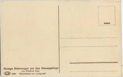 Glockenhaus im Lurtzgrund - Riesengebirge - Künstlerkarte Friedrich Iwan -149538