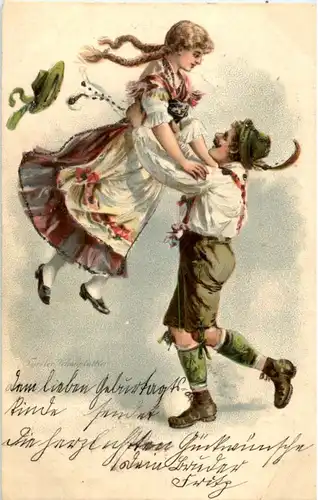 Tiroler Schuhplattler - Prägekarte -149896
