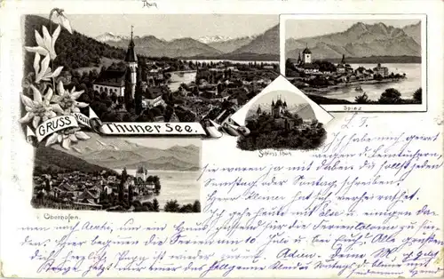 Gruss vom Thunersee - Thun Spiez - Litho -146740
