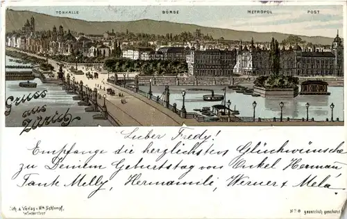 Gruss aus Zürich - Litho -146958