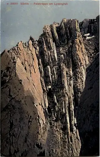 Säntisgipfel - Felstreppe am Lysengrat -148502