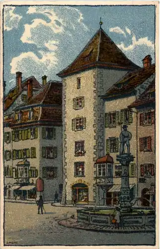 Schaffhausen - Vierröhr. Brunnen - Künstlerkarte Hohl -150268