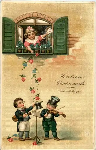 Kinder - Geige - Prägekarte -150126