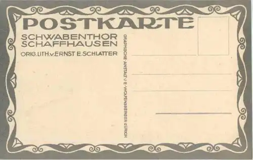 Schaffhausen - Schwabenthor - Künstlerkarte E. Schlatter -150256