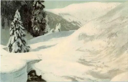 Brunnberg - Riesengebirge - Künstlerkarte Friedrich Iwan -149524