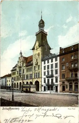 Schaffhausen - Neue Post mit Strassenbahn -150352