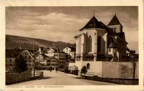 Appenzell - Kirche und Sitterbrücke -148450