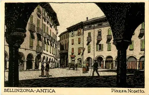 Bellinzona Antica - Künstlerkarte Ernst -151872