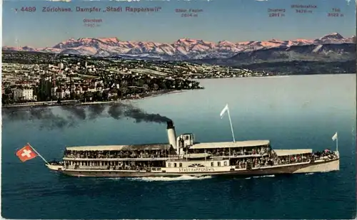 Zürichsee - Dampfer - Stadt Rapperswil -152574