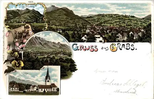 Gruss aus Grabs - Litho -152172