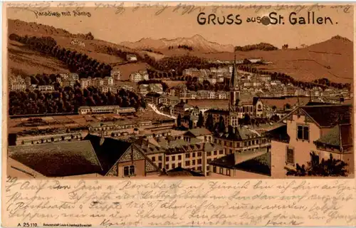 Gruss aus St. Gallen - Litho -153852