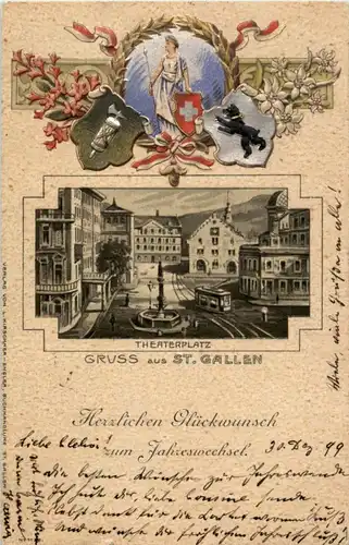 Gruss aus St. Gallen - Prägekarte -153868