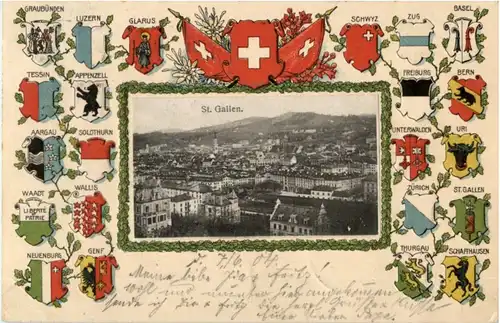 St. Gallen - Prägekarte -153934