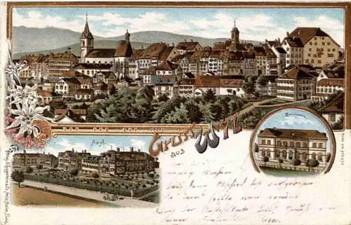 Gruss aus Wyl - Litho -152424