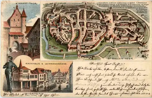 St. Gallen - 1654 - Litho -153930