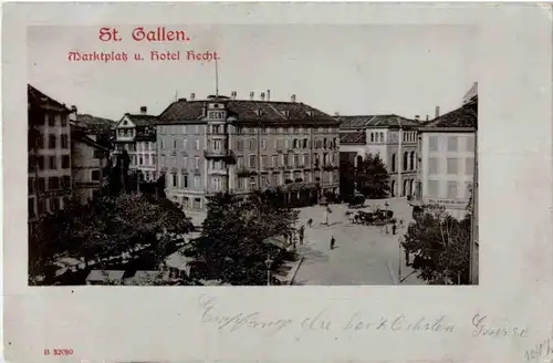 St. Gallen - Marktplatz und Hotel Hecht -154444