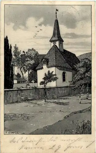 Neuhausen - Reformierte Kirche - Künstlerkarte P. Goetze -150724