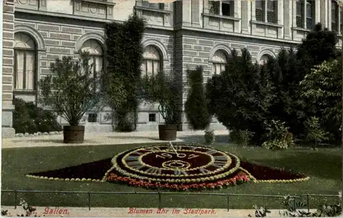 St. Gallen - Blumenuhr im Stadtpark -154174