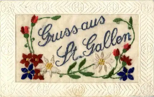 Gruss aus St. Gallen - Bestickte Karte -153910