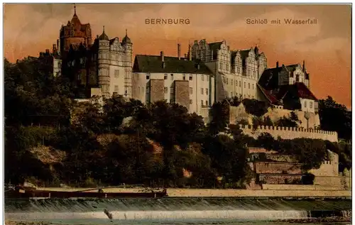 Bernburg - Schloss mit Wasserfall -112602