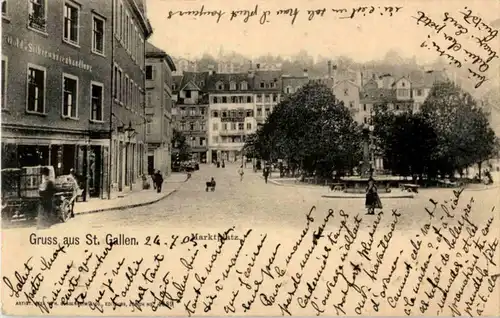 Gruss aus St. Gallen - Marktplatz -154026