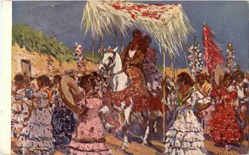 Romeria del Rocio - Künstlerkarte M. Bertuchi -154854