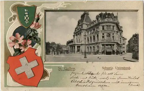 St. Gallen - Schweiz. Unionbank - Prägekarte -153990