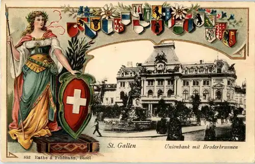 St. Gallen - Schweiz. Unionbank - Prägekarte -153992