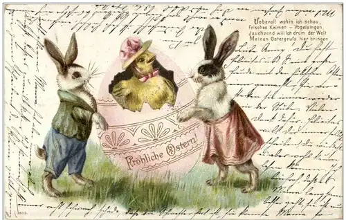 Hasen - Fröhliche Ostern - Litho -113762