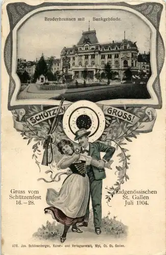 St. Gallen - Schützengruss - Schützenfest 1904 -153994